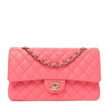 Chanel Lambskin Quilted Medium Double Flap Pink