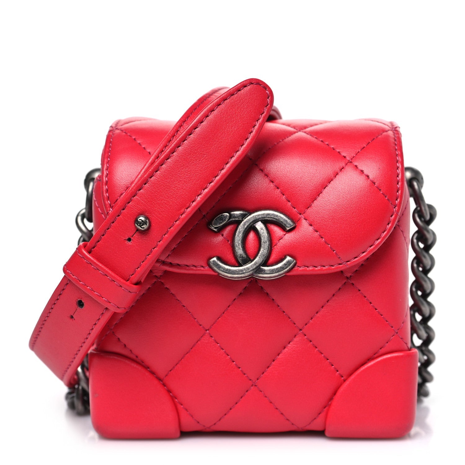 Chanel Lambskin Quilted Trunk Bag Pink