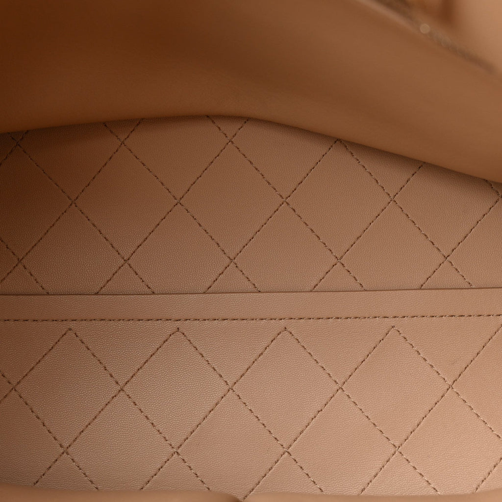 Chanel Calfskin Large Serial Shopper Tote Beige