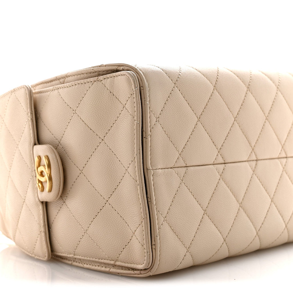 Chanel Caviar Quilted Small Chanel 25 Handbag Beige