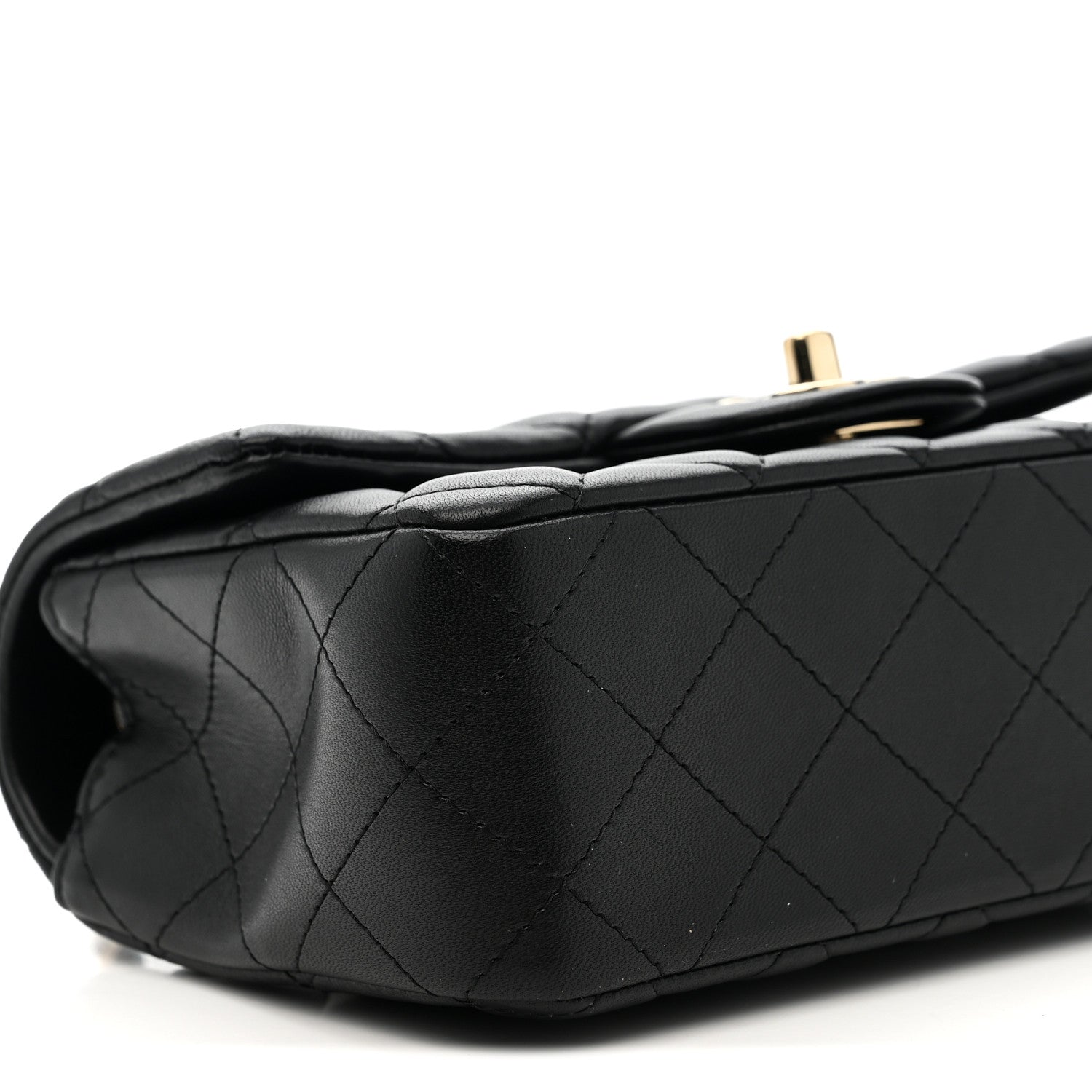 Chanel Lambskin Quilted Mini Rectangular Flap Black