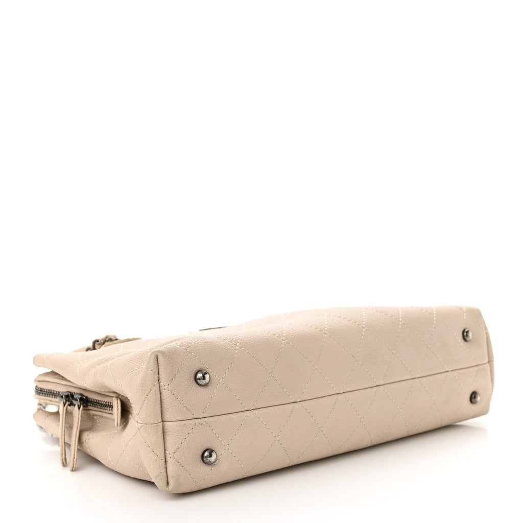 Chanel Grained Vegetal Calfskin Small Urban Shopping Tote Beige
