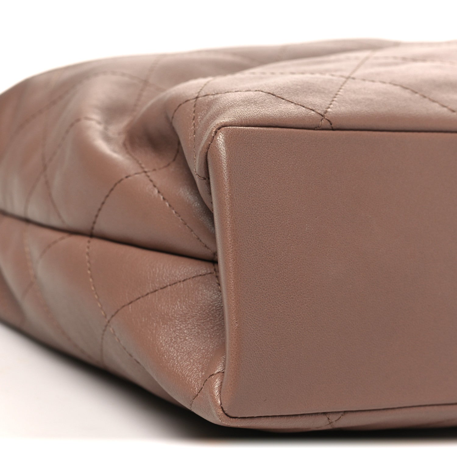 Chanel Shiny Lambskin Quilted Maxi Hobo Brown