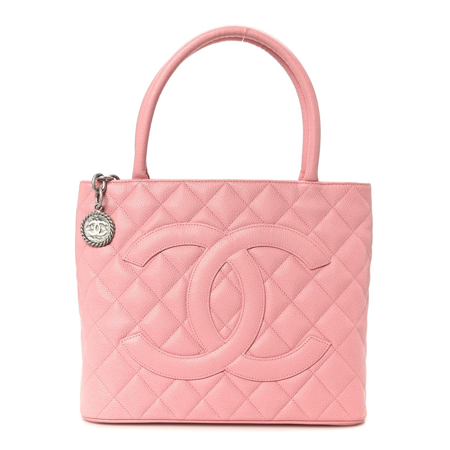 Chanel Caviar Medallion CC Tote Light Pink