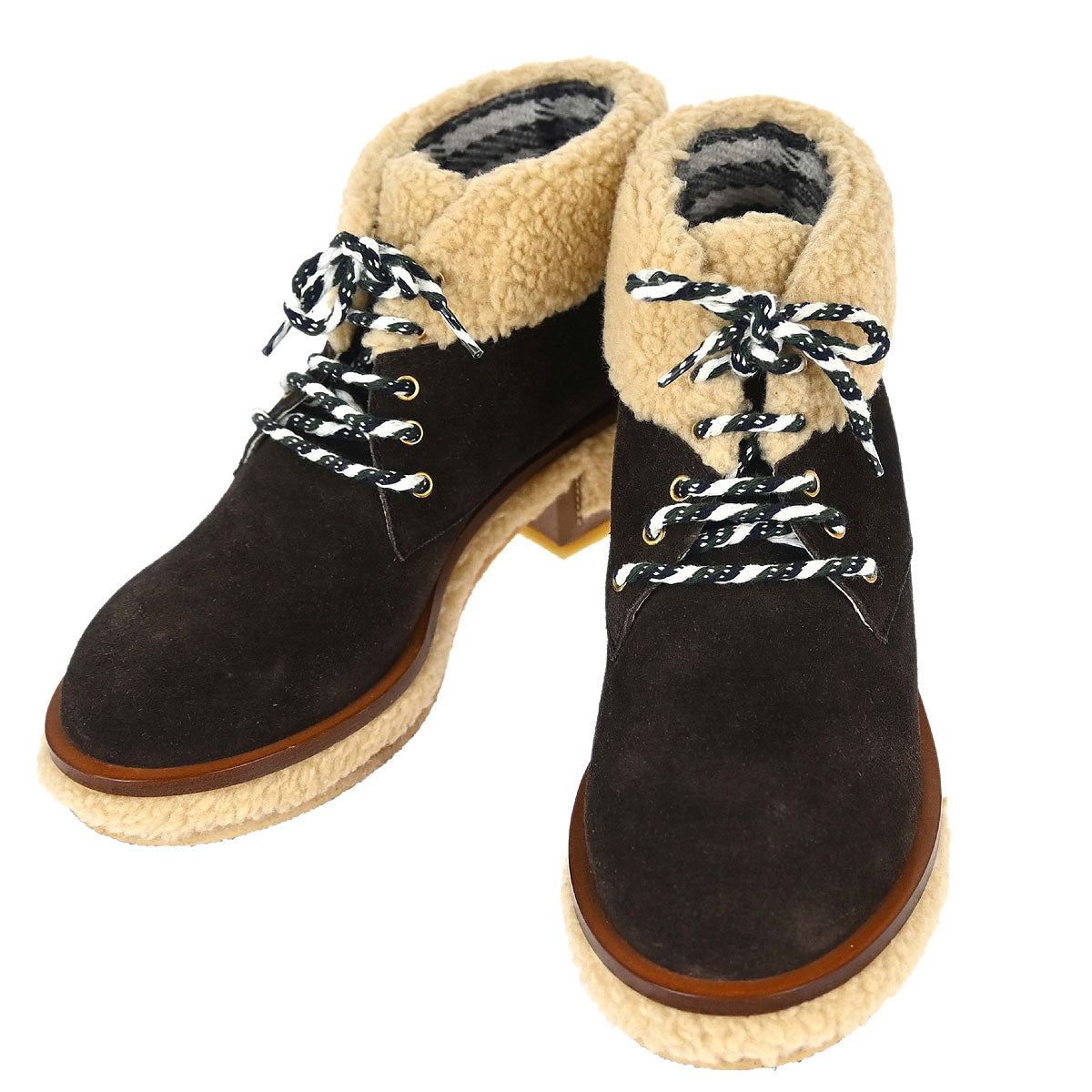 Chanel * Short Boots Brown Shoes #36
