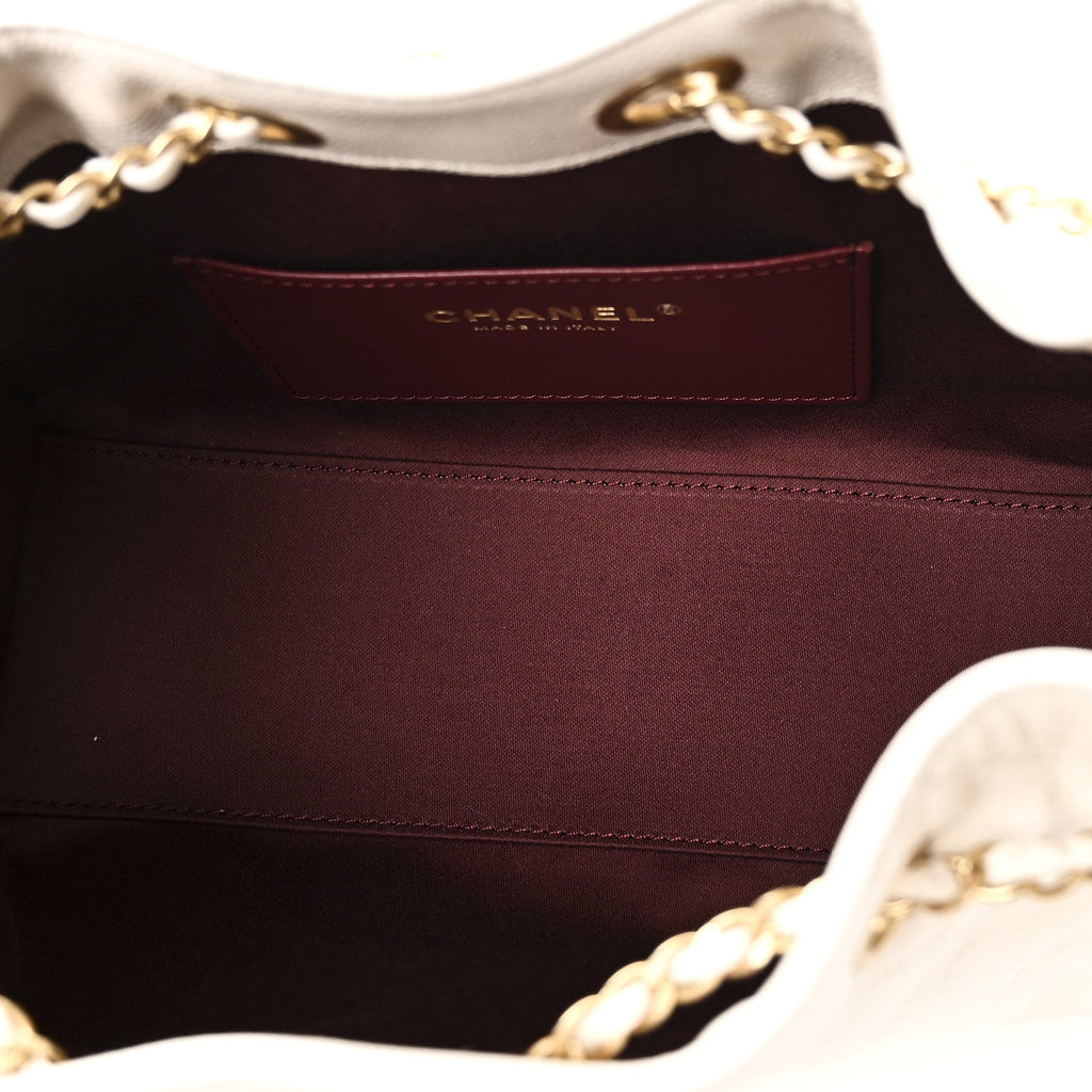 Chanel Caviar Quilted Mini Chanel 25 Handbag White