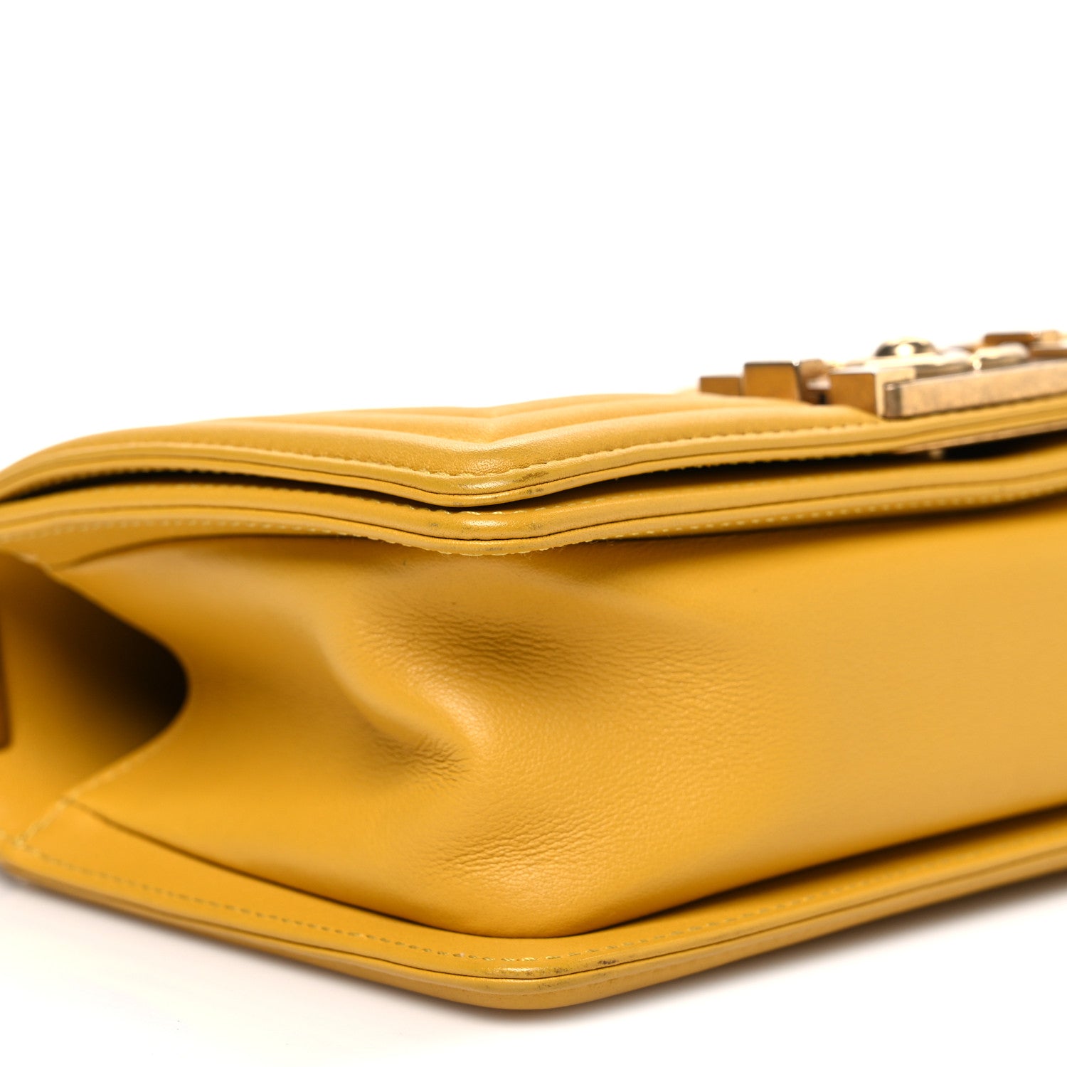 Chanel Lambskin Quilted Small Boy Flap Yellow