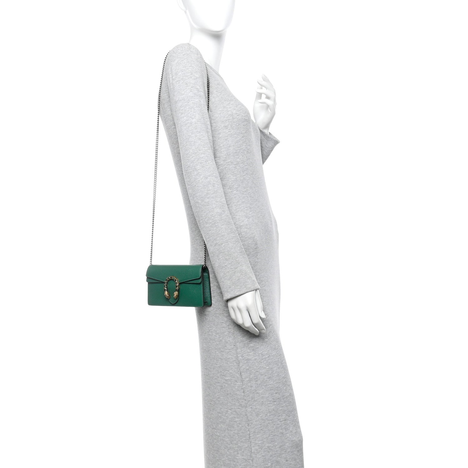 Gucci Dollar Calfskin Crystal Super Mini Dionysus Shoulder Bag Emerald