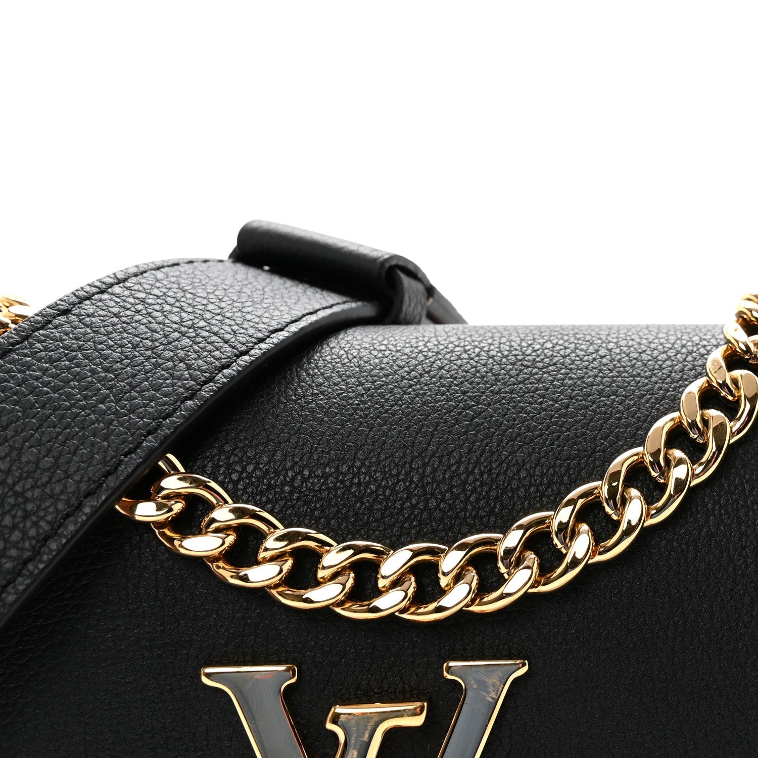 Louis Vuitton Grained Calfskin Lockme Tender Black