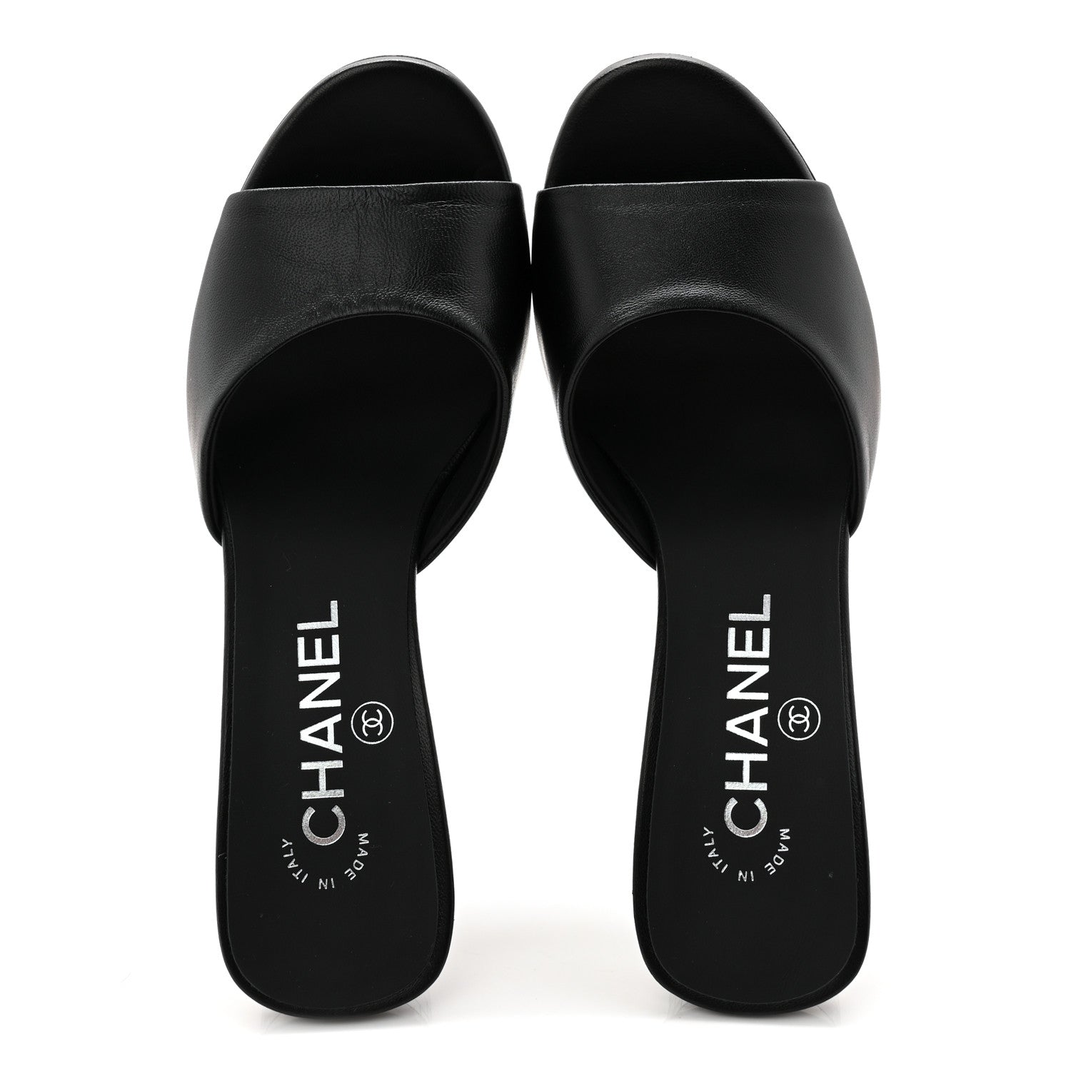 Lambskin Mirror Mules 35.5 Black