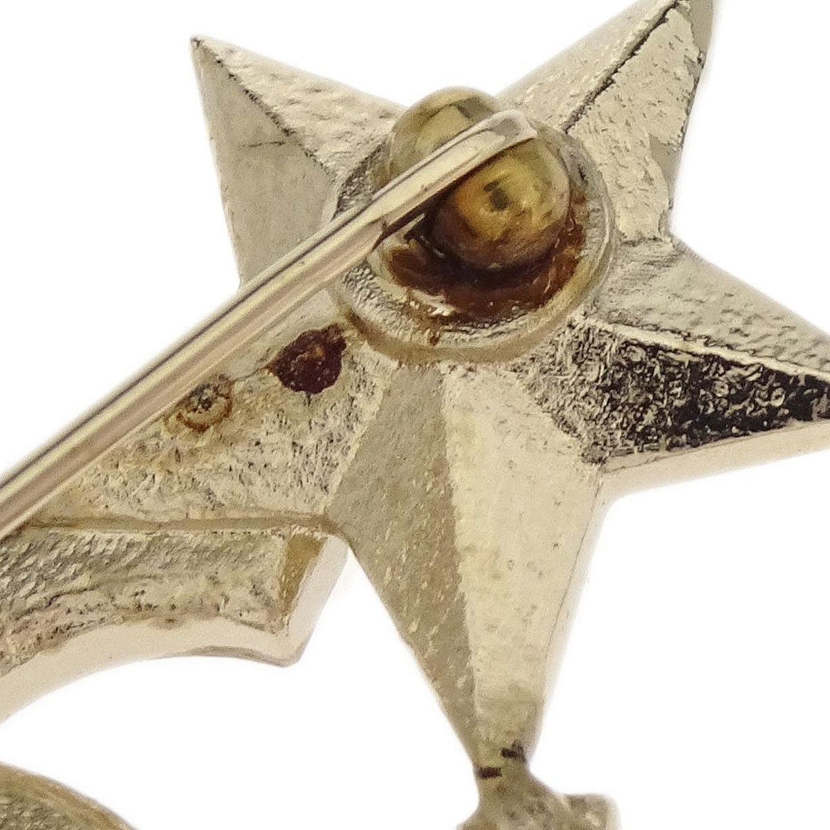 Chanel Star CC Brooch Pin Gold Rhinestone A17C