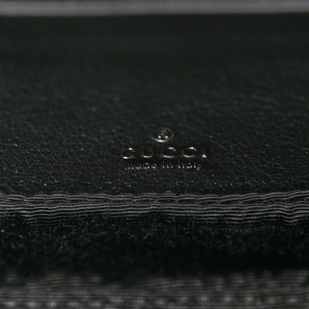 Gucci Sequin Lizard Embossed GG Mini Bamboo 1947 Top Handle Chain Bag Black White