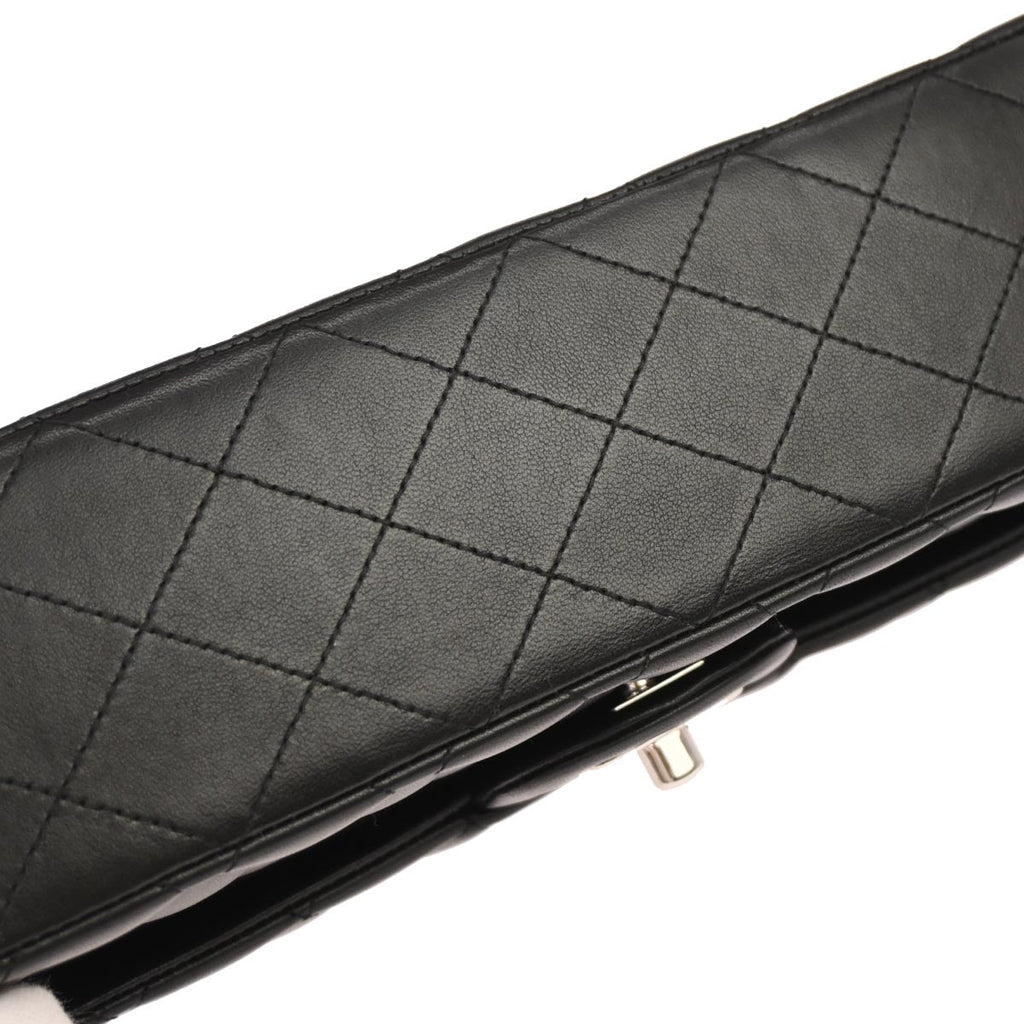Chanel 2010-2011 Black Lambskin Medium Classic Double Flap Shoulder Bag