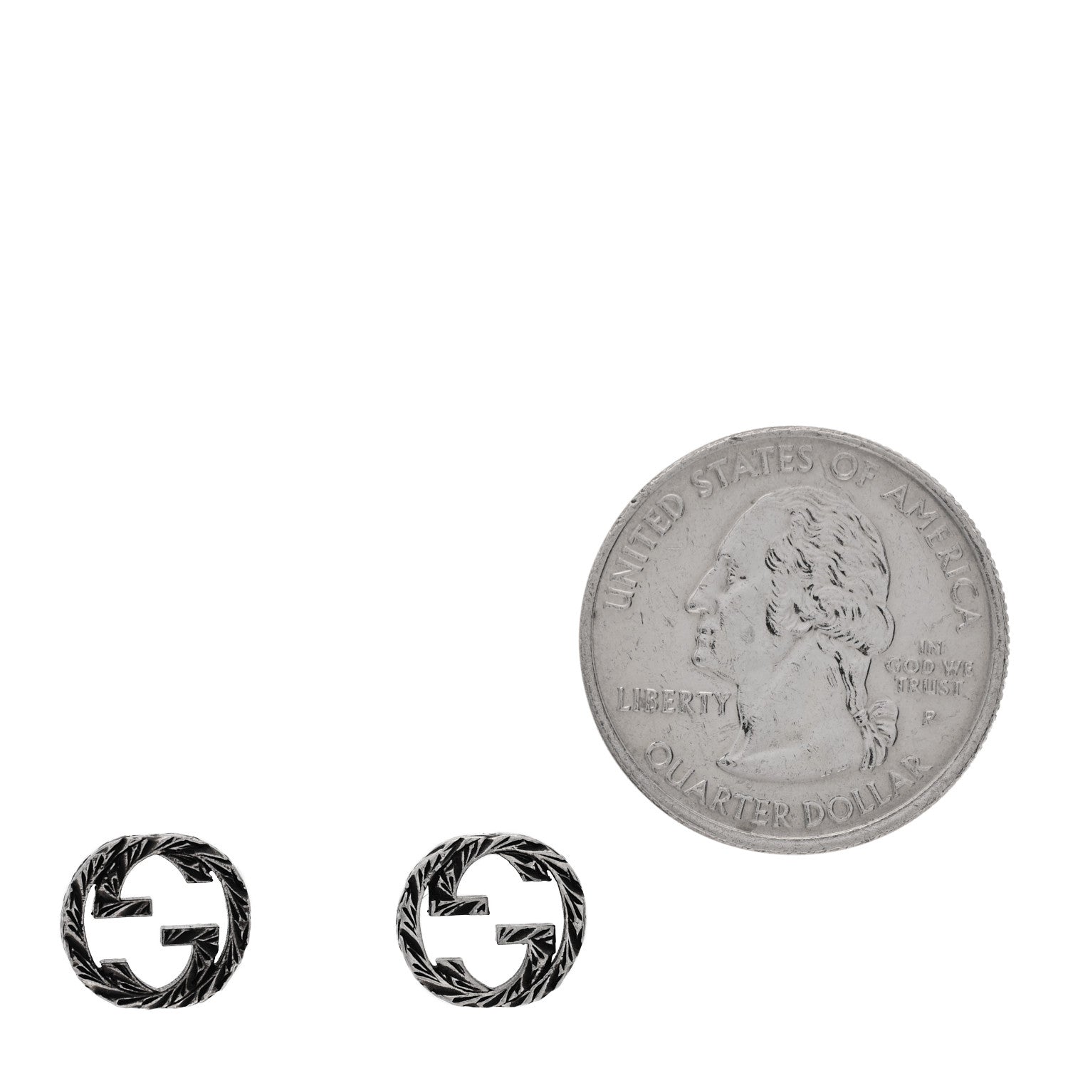 Gucci Sterling Silver Textured Interlocking G Single Stud Earring