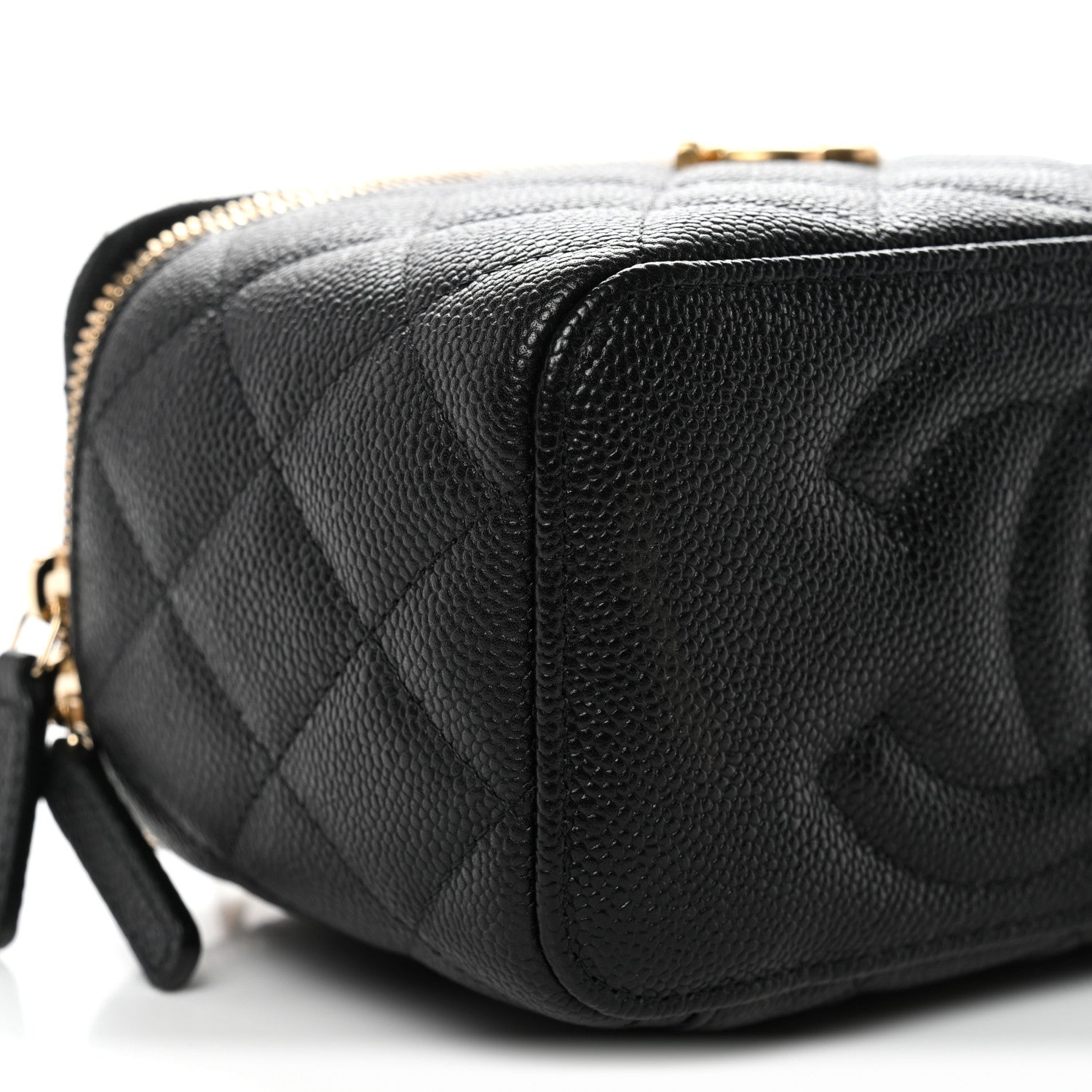 Chanel Caviar Quilted Sweetheart Vanity Case Black