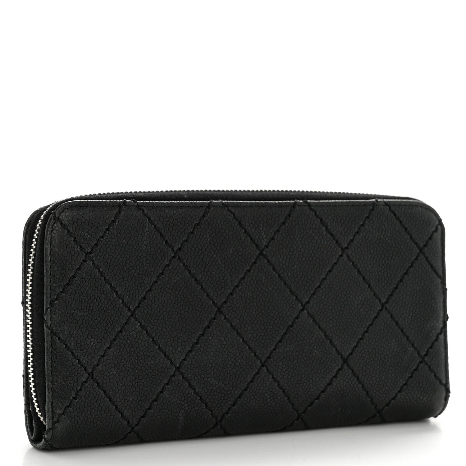 Caviar Quilted Stitched Outdoor Ligne Wallet Black