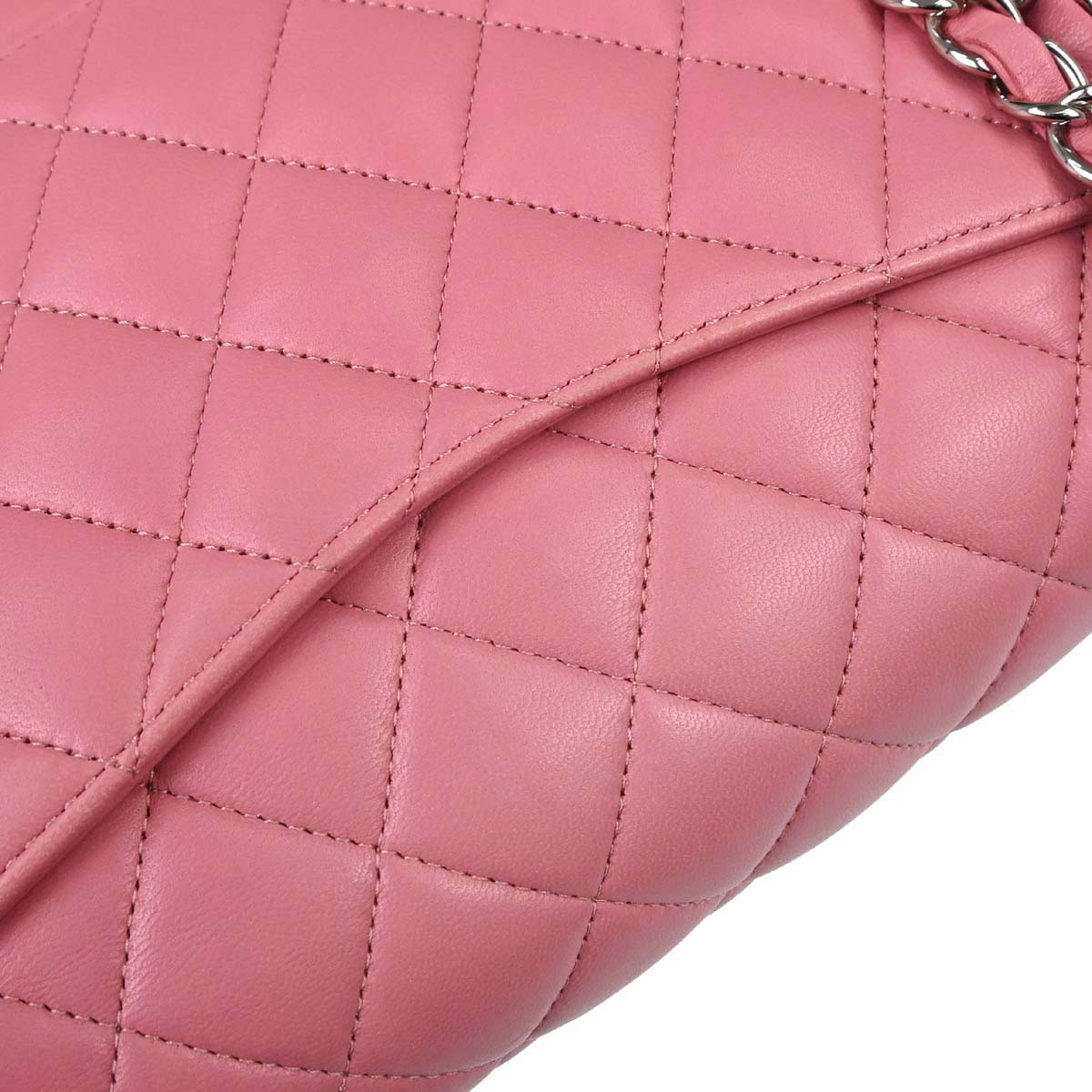 Chanel 2013-2014 Pink Lambskin Medium Classic Double Flap Shoulder Bag