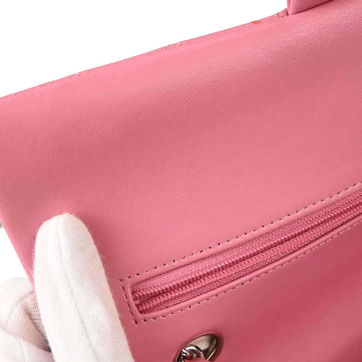 Chanel 2013-2014 Pink Lambskin Medium Classic Double Flap Shoulder Bag