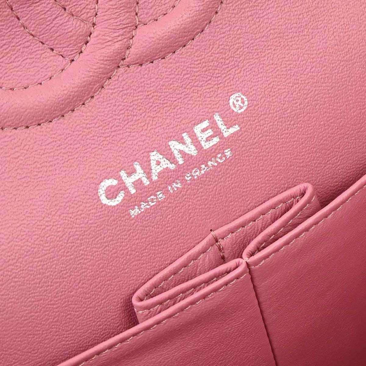 Chanel 2013-2014 Pink Lambskin Medium Classic Double Flap Shoulder Bag