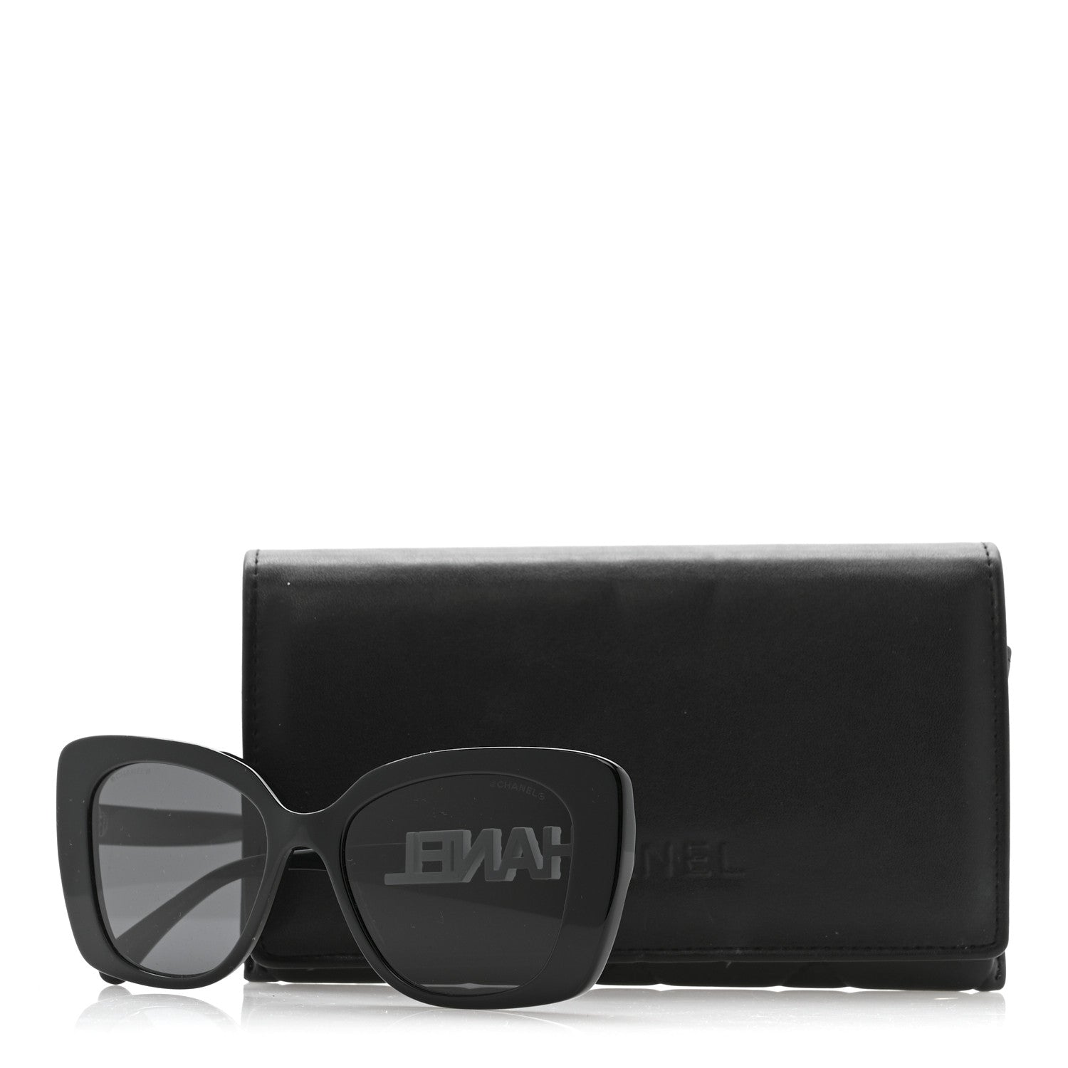 Acetate Strass Square Sunglasses 5422-B Black White