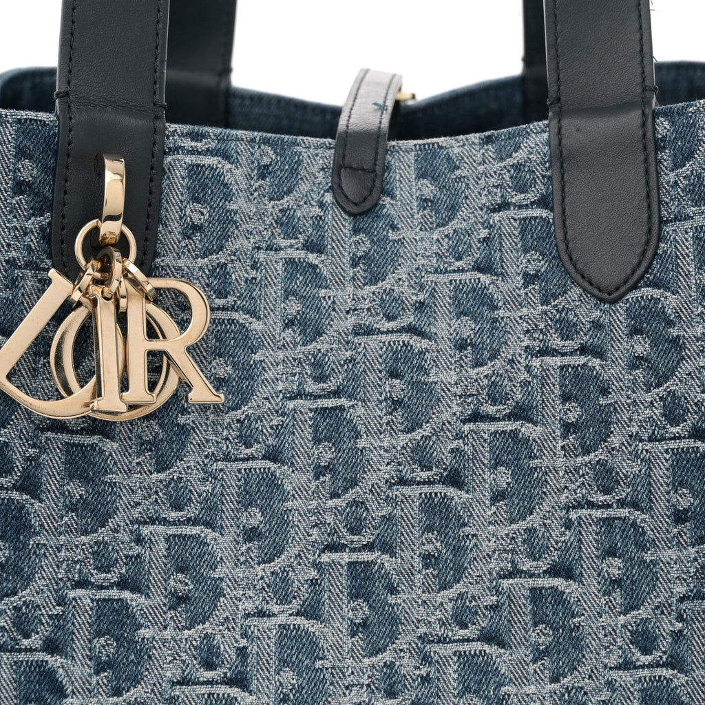 Christian Dior Denim Jacquard Oblique Medium Toujours Blue