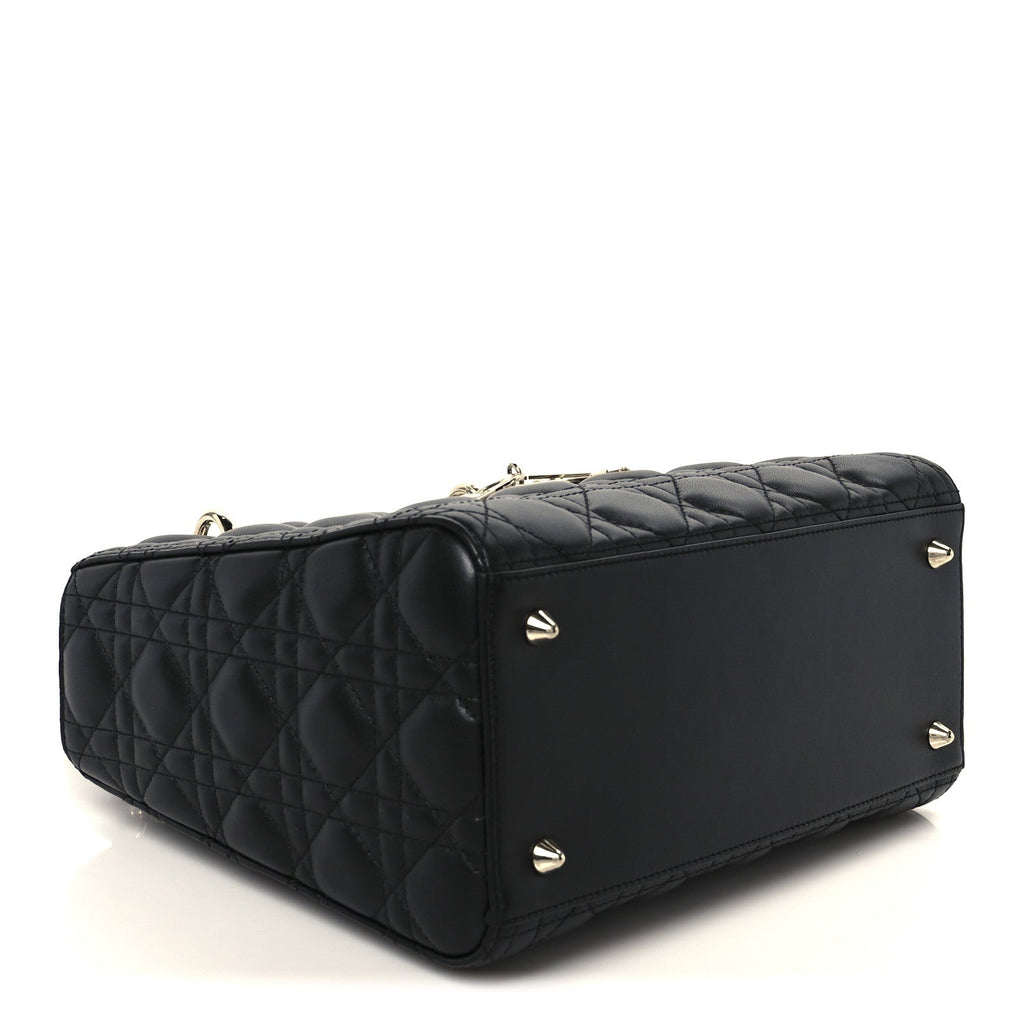 Christian Dior Lambskin Cannage Medium Lady Dior Black