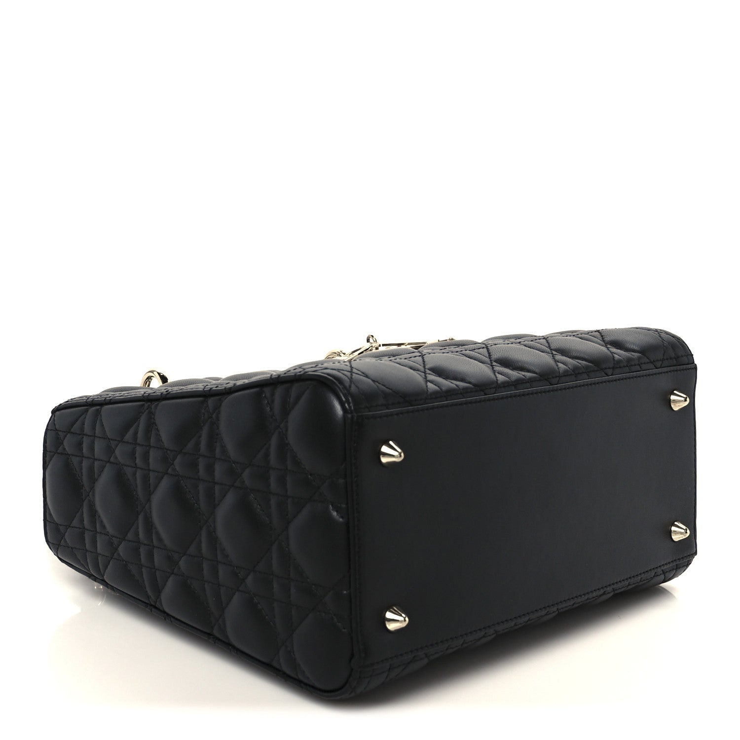 Christian Dior Lambskin Cannage Medium Lady Dior Black