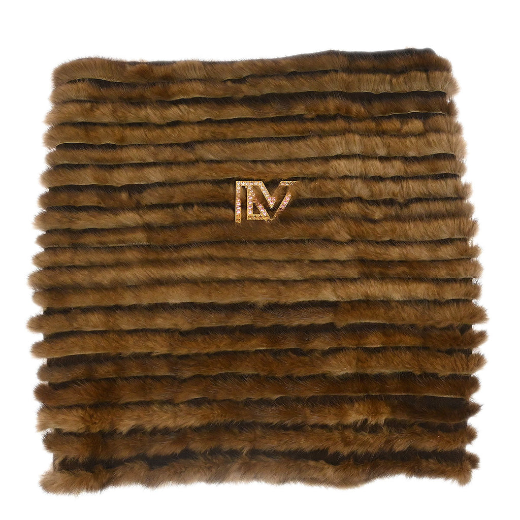 Louis Vuitton * Mink Fur LV Logo Snood Diva Neck Warmer M74728