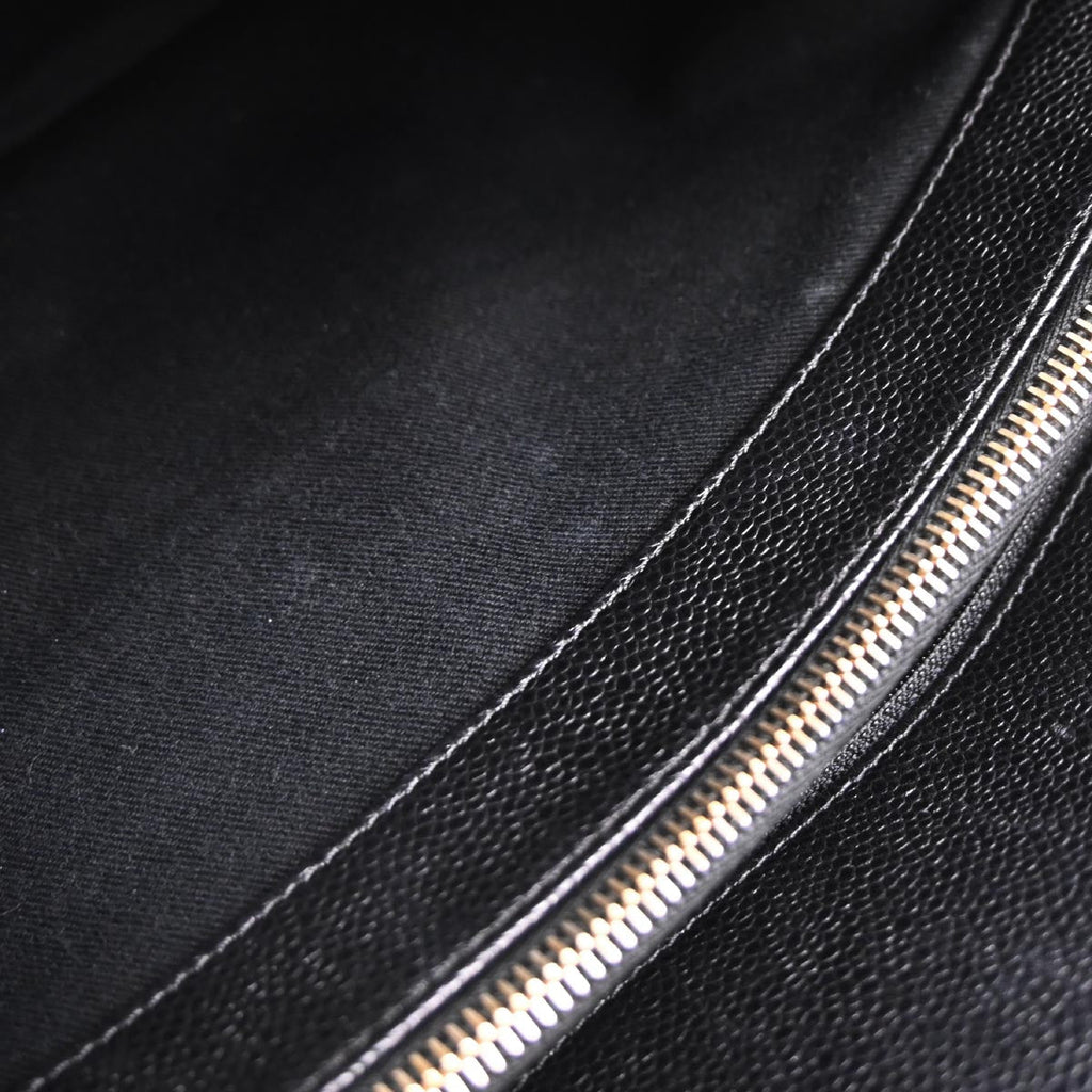 Chanel 2013-2014 Black Caviar Skin Timeless CC Chain Tote Bag
