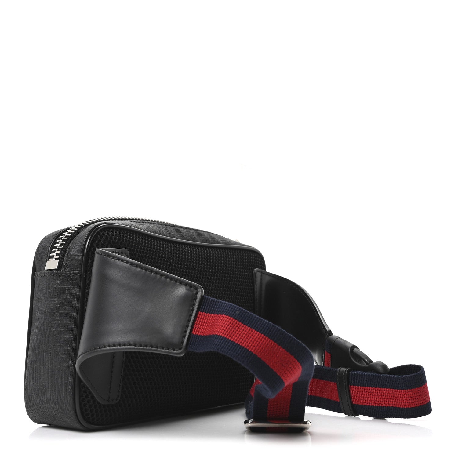 Gucci Soft GG Supreme Monogram Web Belt Bag Black Grey