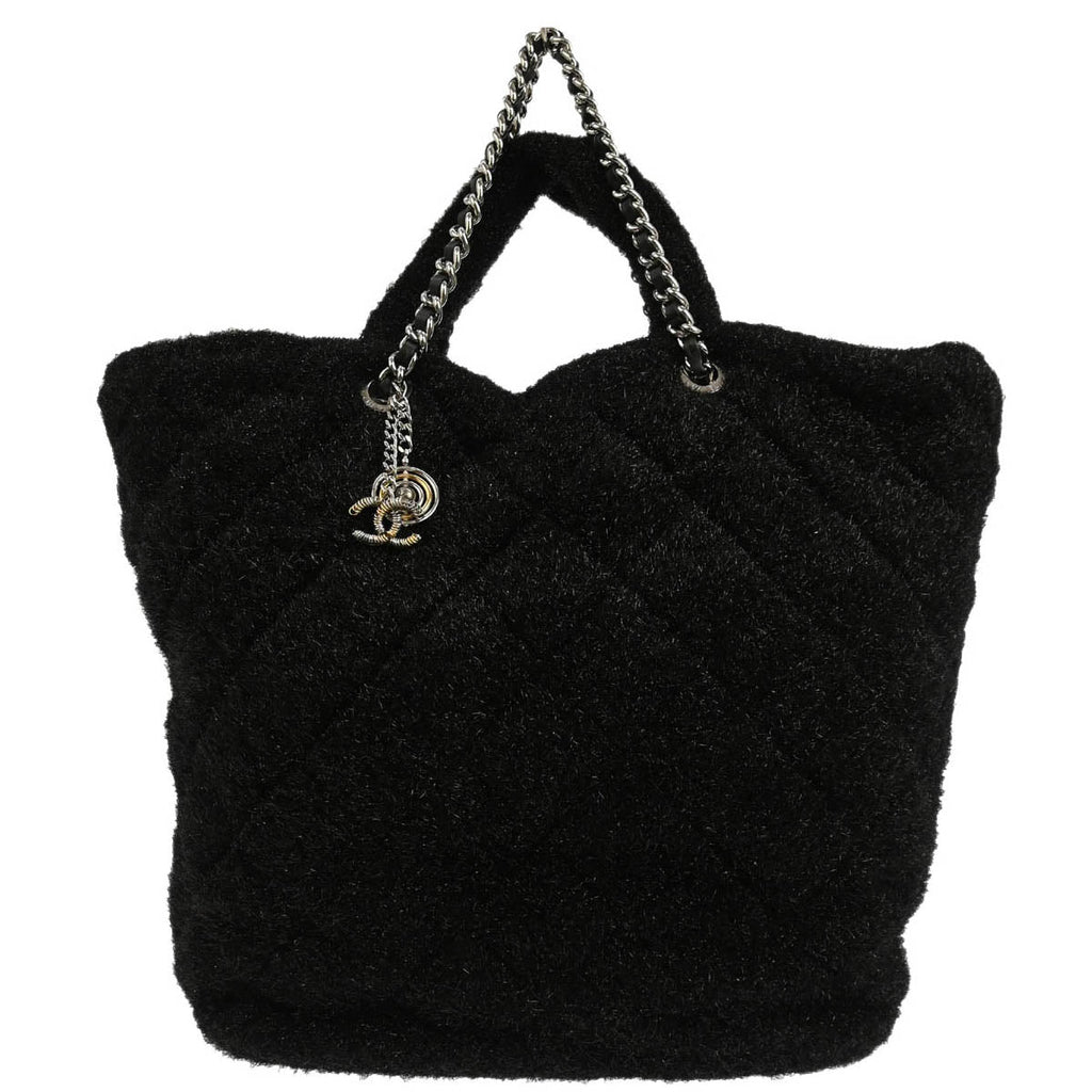 Chanel 2017-2018 Black Pluto Glitter Shopping Tote Chain Handbag
