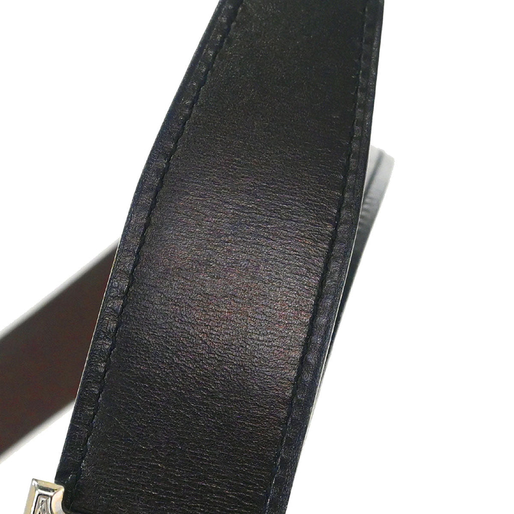 Hermes Black Box Calf Togo Constance Guilloche Reversible Belt #95