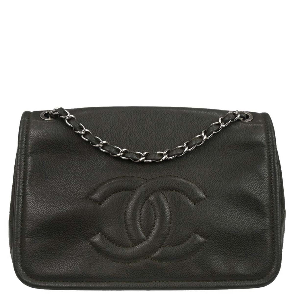 Chanel 2011 Gray Calfskin Shoulder Bag