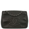 Chanel 2011 Gray Calfskin Shoulder Bag
