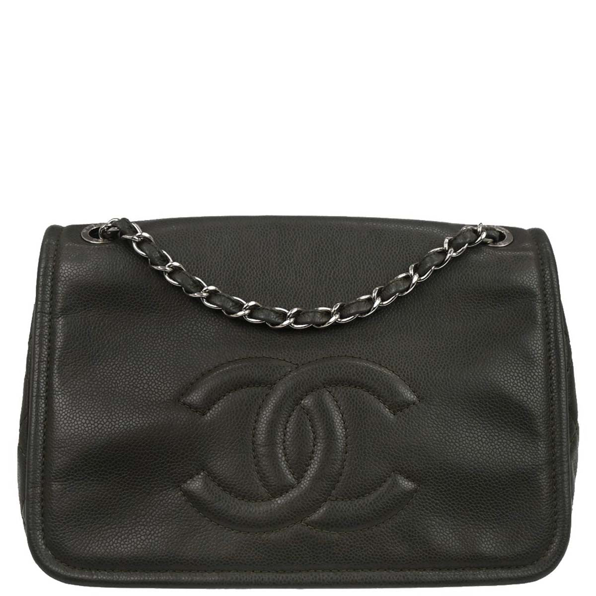 Chanel 2011 Gray Calfskin Shoulder Bag