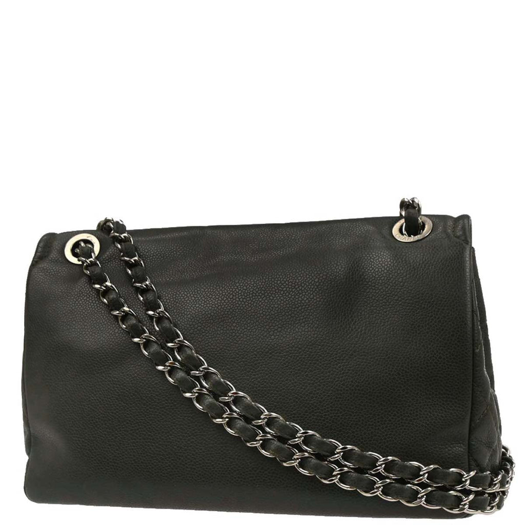 Chanel 2011 Gray Calfskin Shoulder Bag