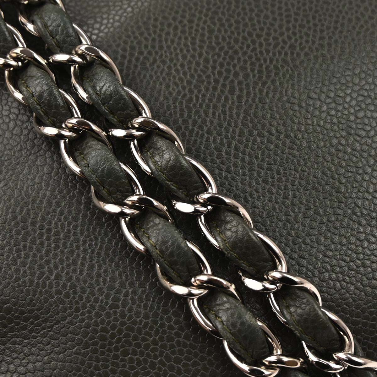 Chanel 2011 Gray Calfskin Shoulder Bag