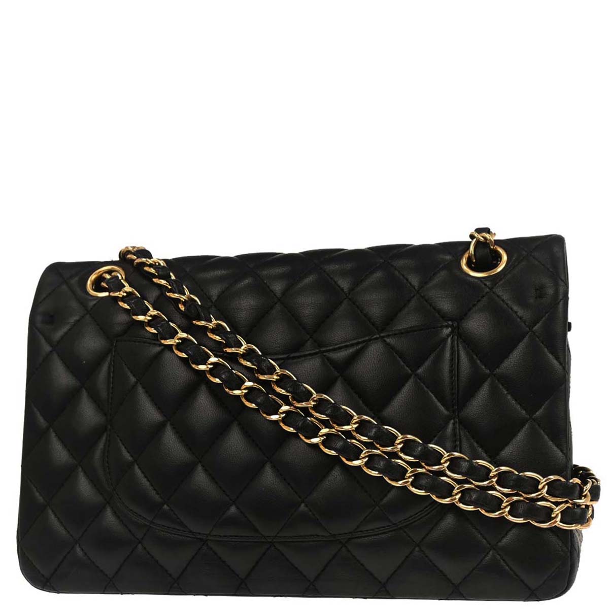 Chanel 2019 Black Lambskin Medium Classic Double Flap Shoulder Bag