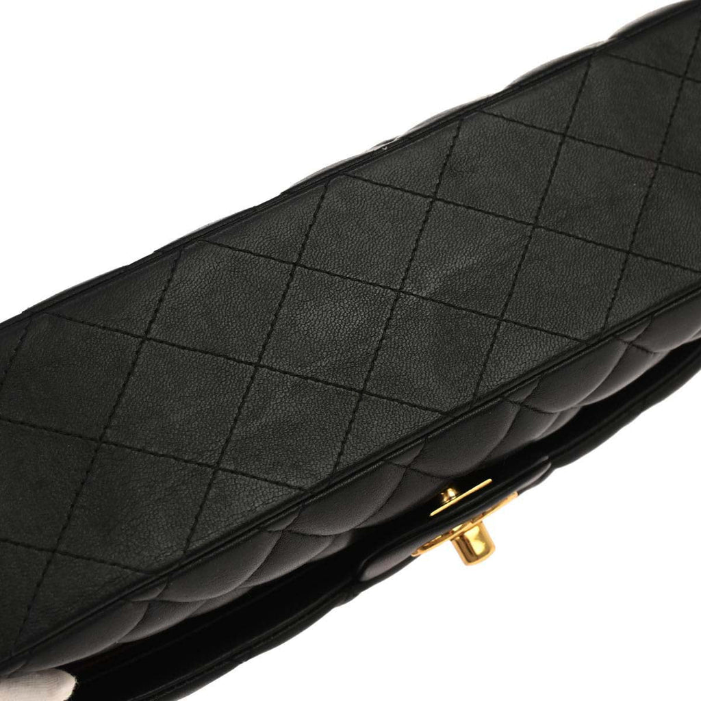 Chanel 2019 Black Lambskin Medium Classic Double Flap Shoulder Bag