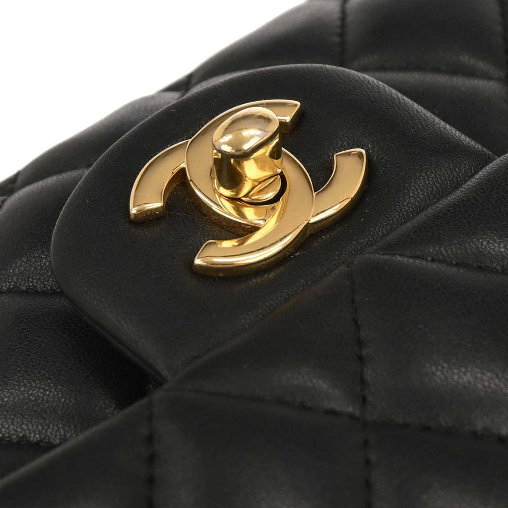 Chanel 2019 Black Lambskin Medium Classic Double Flap Shoulder Bag