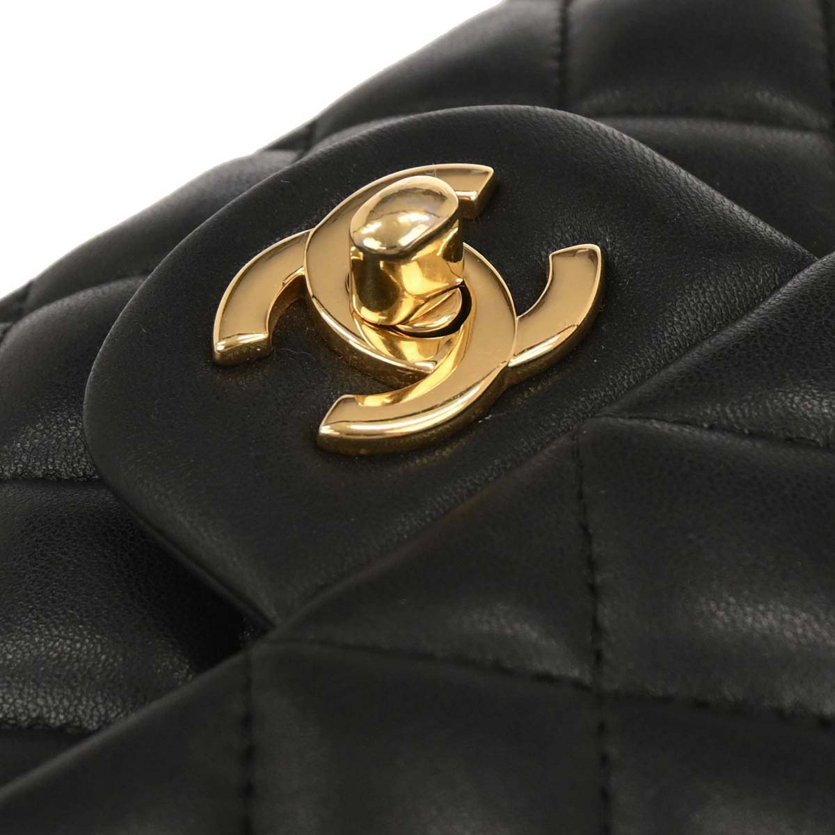 Chanel 2019 Black Lambskin Medium Classic Double Flap Shoulder Bag