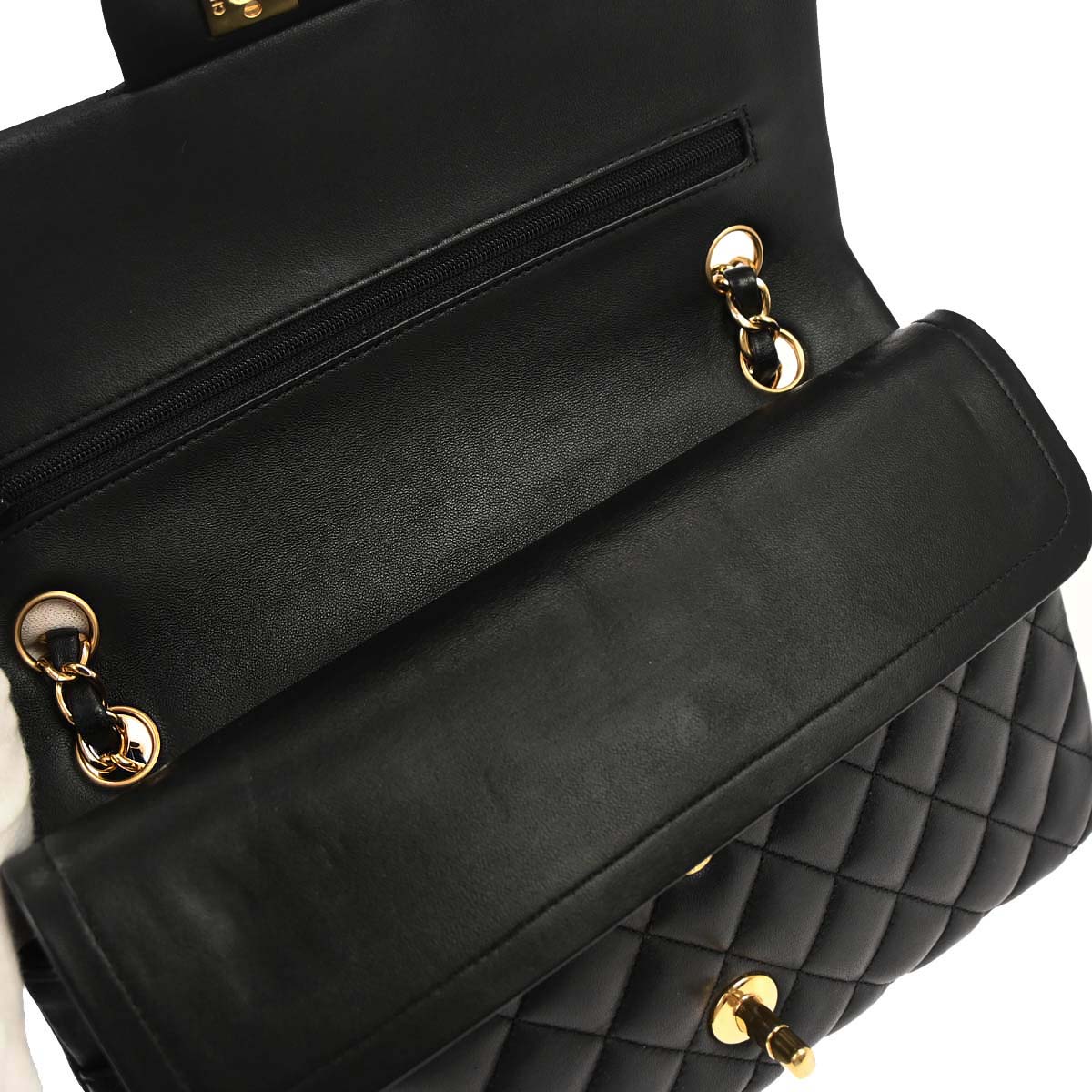 Chanel 2019 Black Lambskin Medium Classic Double Flap Shoulder Bag