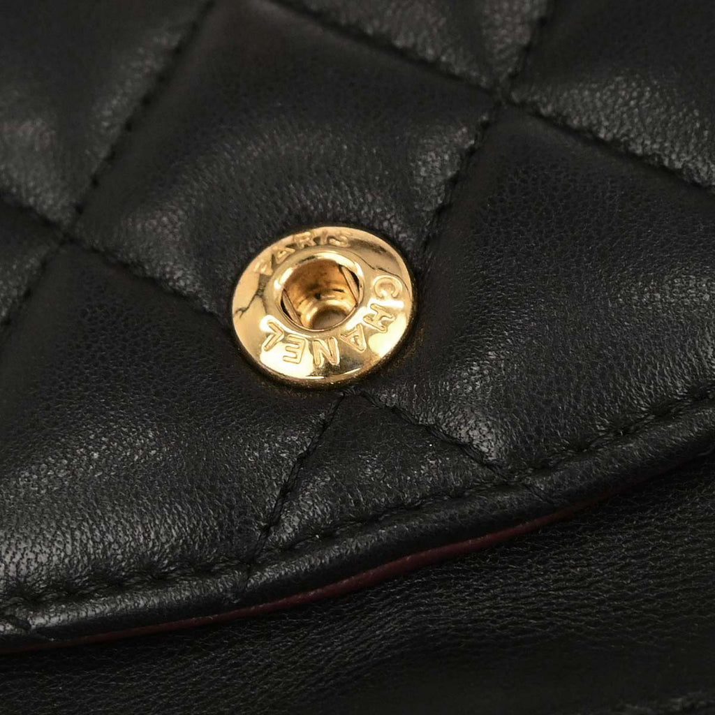 Chanel 2019 Black Lambskin Medium Classic Double Flap Shoulder Bag