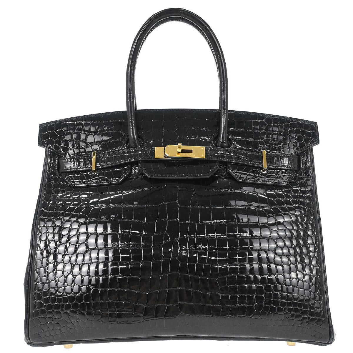 Hermes * 2013 Black Porosus Birkin 35 Handbag