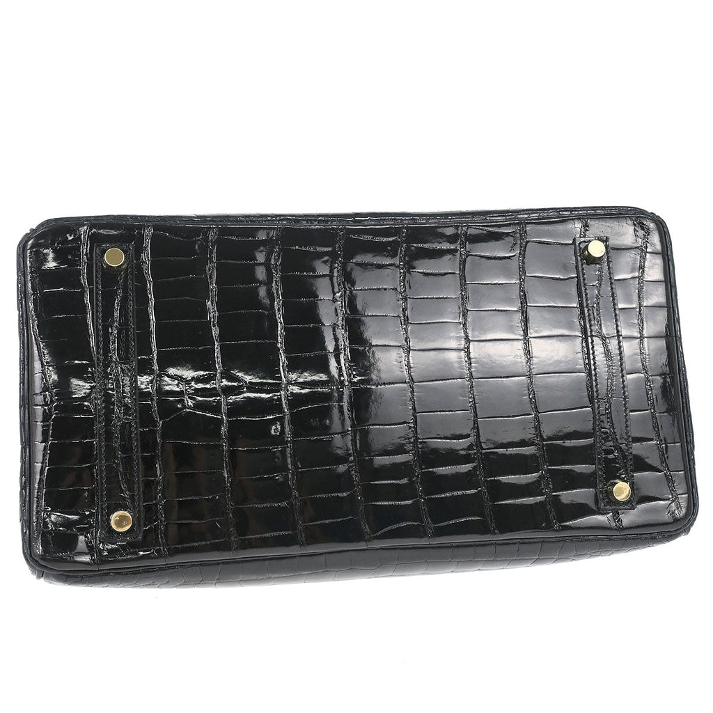 Hermes * 2013 Black Porosus Birkin 35 Handbag