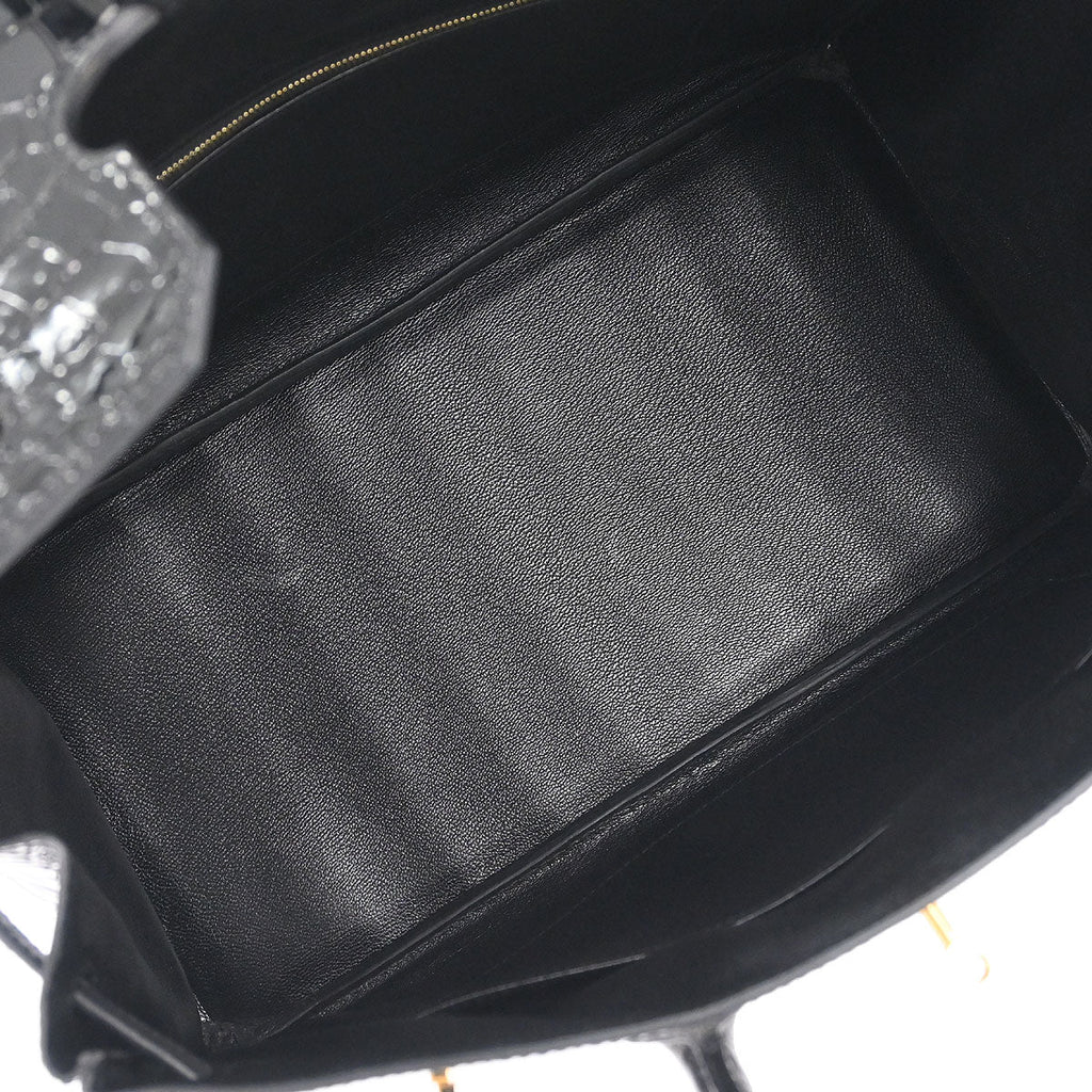 Hermes * 2013 Black Porosus Birkin 35 Handbag