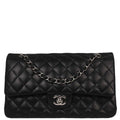Chanel Black Lambskin Medium Classic Double Flap Shoulder Bag