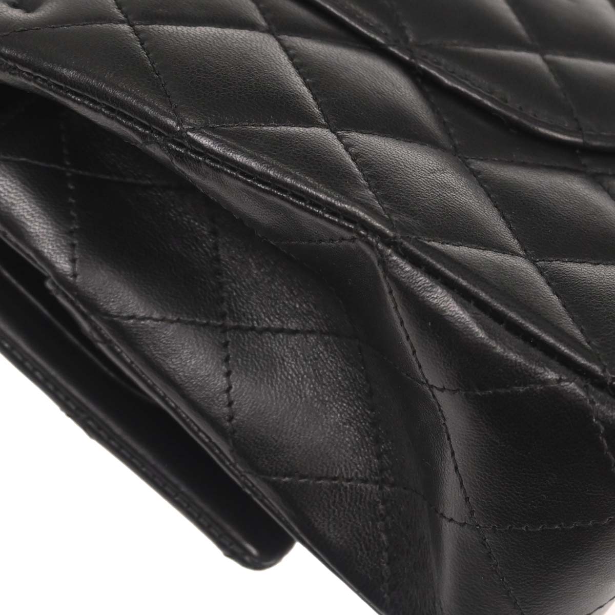 Chanel Black Lambskin Medium Classic Double Flap Shoulder Bag