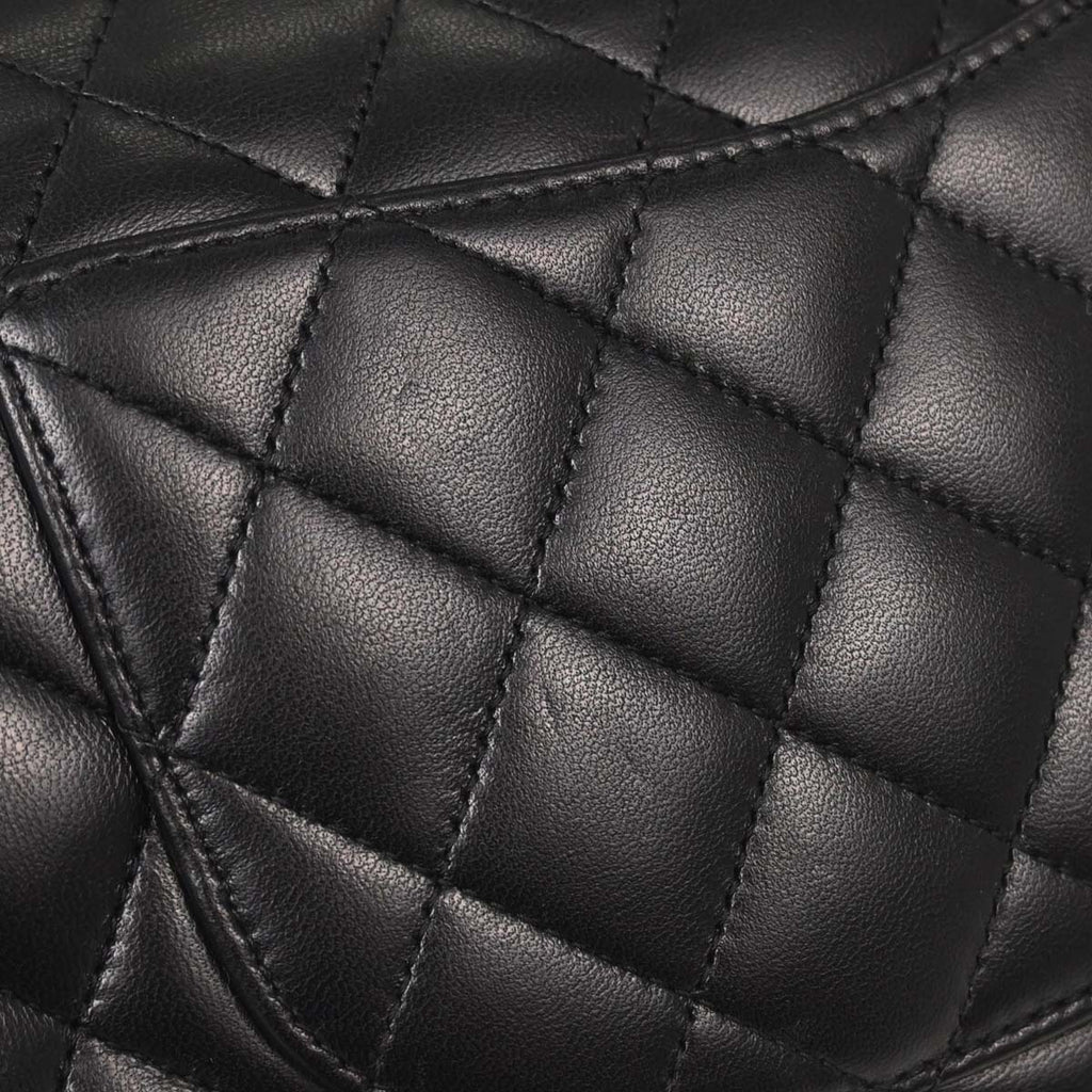 Chanel Black Lambskin Medium Classic Double Flap Shoulder Bag