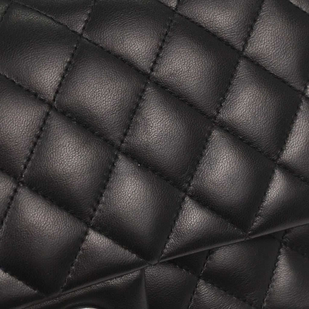 Chanel Black Lambskin Medium Classic Double Flap Shoulder Bag